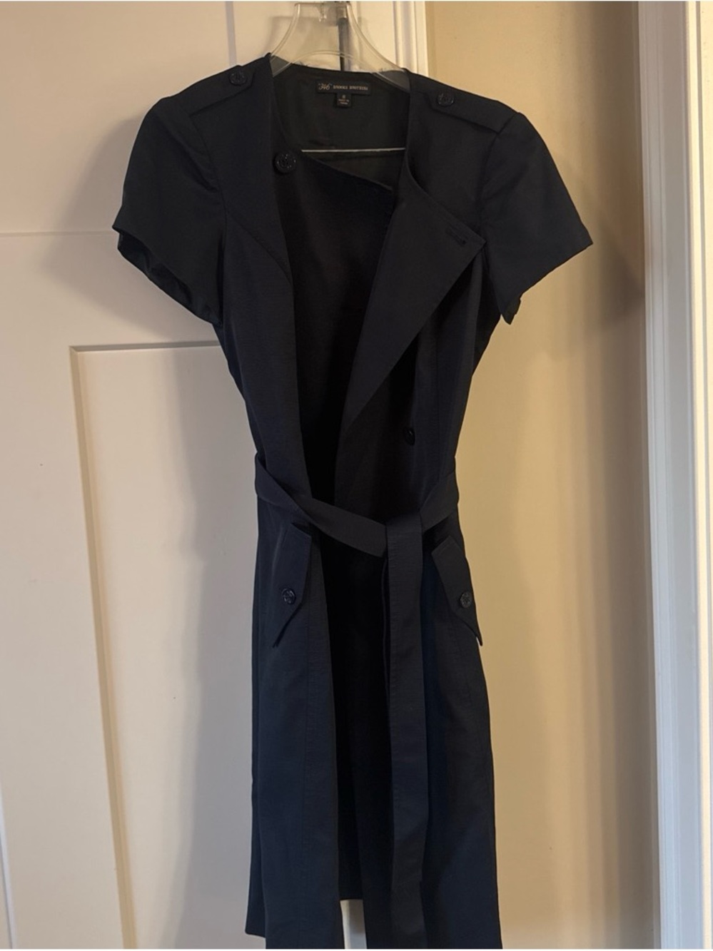 Brooks Brothers Navy Short-Sleeve Trench Dress